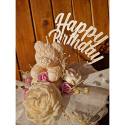 Bouquet de bougies avec ourson – Happy Birthday