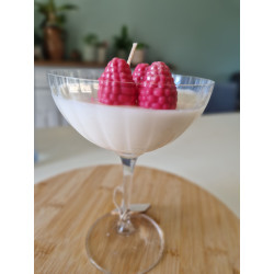 Bougie en verre cocktail avec framboises – Gourmande & élégante
