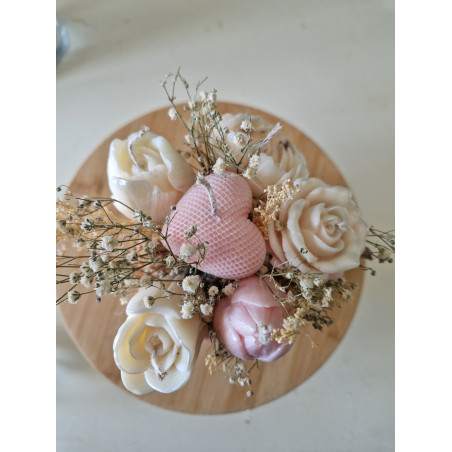 Bouquet de bougies – Roses & fleurs séchées