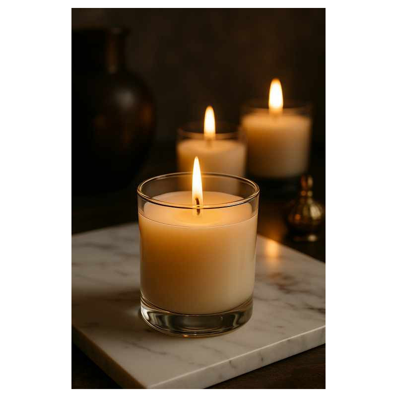 Grande bougie en verre